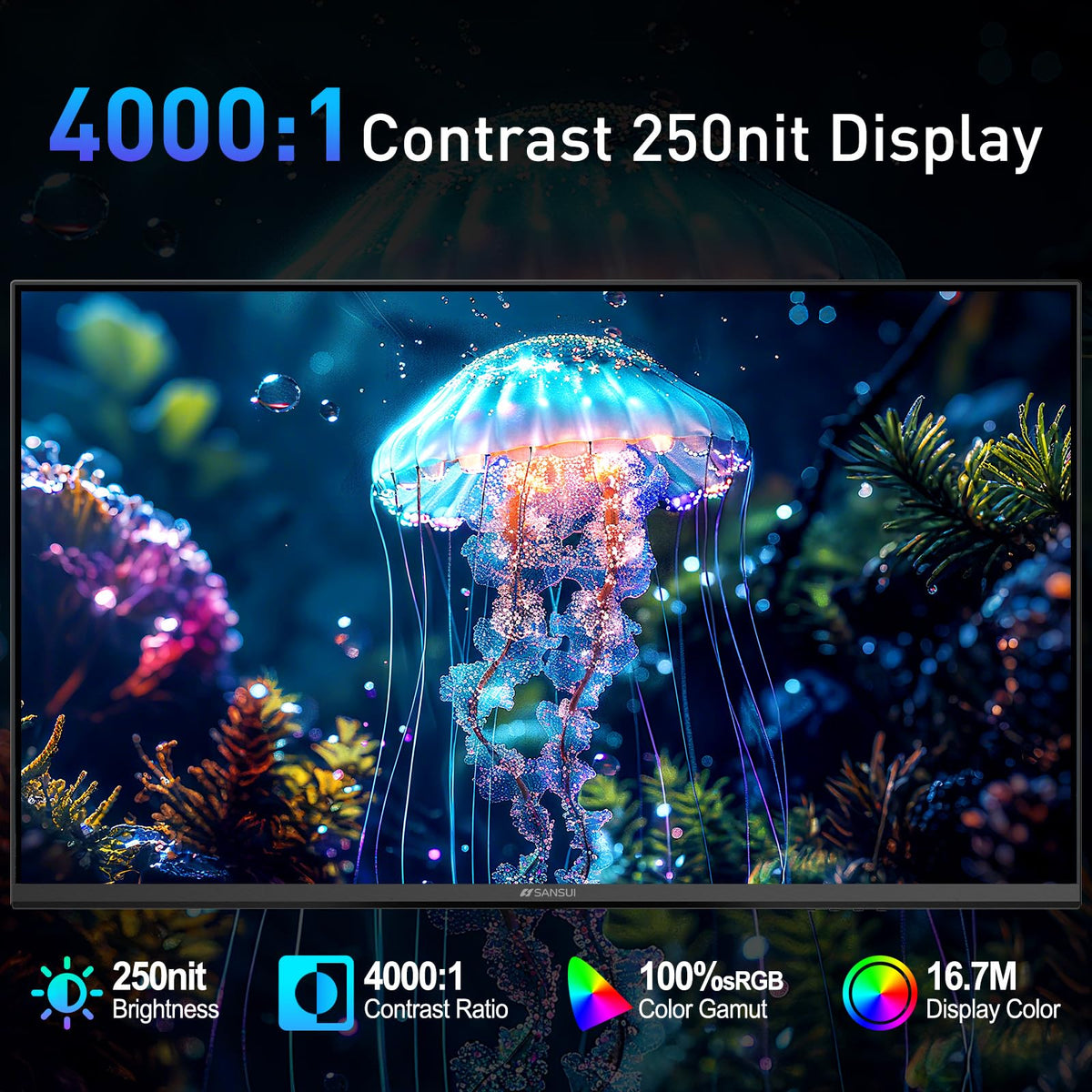 SANSUI ES-22X3AH HDR 100% sRGB for accurate color reproduction