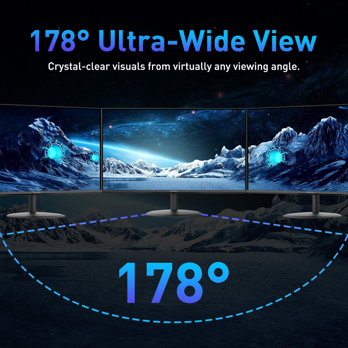 Compact 22-inch design fits small desks with sharp visuals