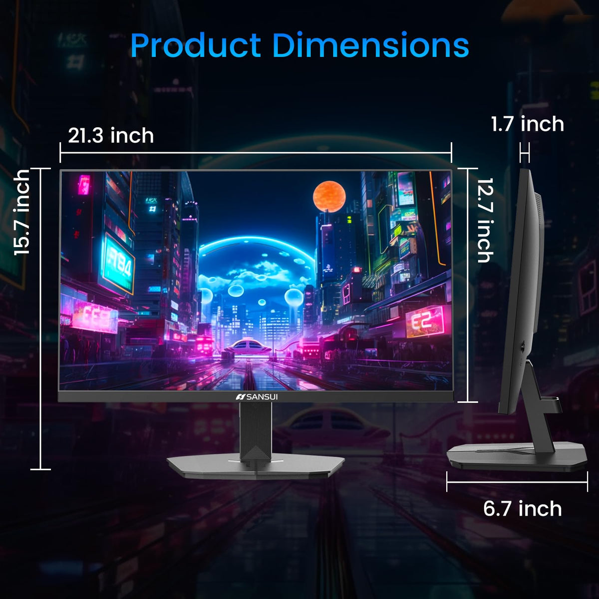 SANSUI ES-G24F4 110% sRGB color for vivid visuals.