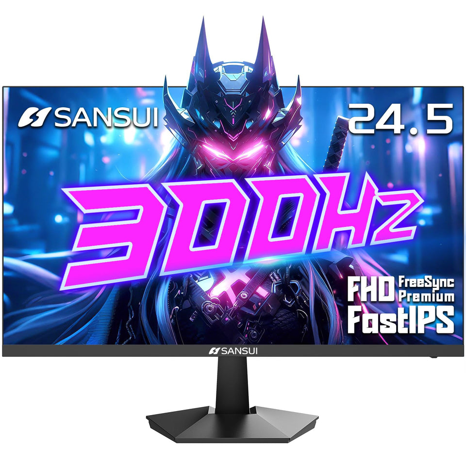 SANSUI 24.5-inch gaming monitor front view for immersive gameplay.