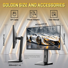 SANSUI monitor includes DP cable for quick, ready-to-use setup