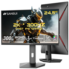 SANSUI gaming monitor front view showing sleek panel for immersive play