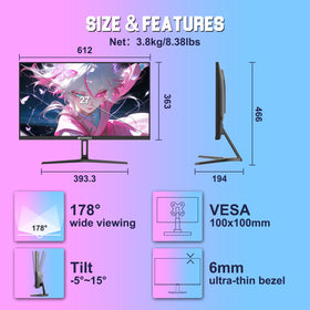 SANSUI tilt stand and VESA compatibility support ergonomic desk arrangements.