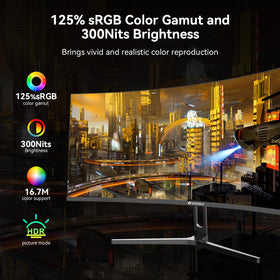 SANSUI HDMI and DP ports support 240Hz connectivity options.