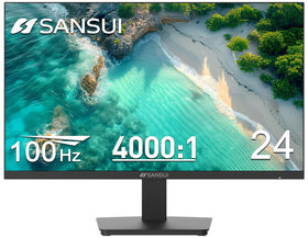 SANSUI 24-inch monitor front view for clear home office work and entertainment.