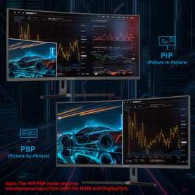 PIP and PBP support multitasking on the ultrawide screen.