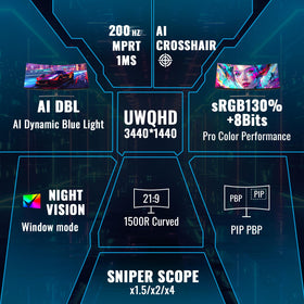 Up to 200Hz refresh enables smoother action and responsive gameplay.