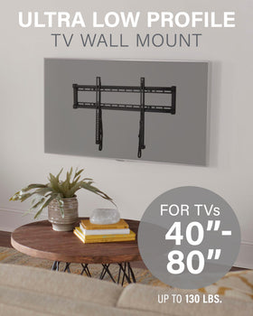Sanus 1-inch profile closeup highlights the slim design and sturdy build.