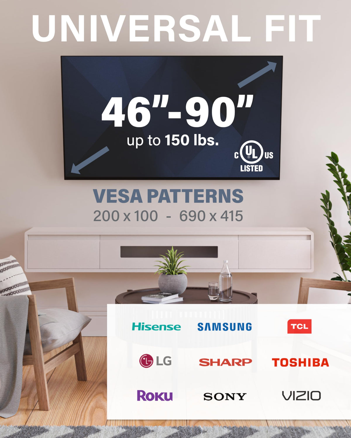 SANUS 5.7-inch extension for flexible tilt and cable access