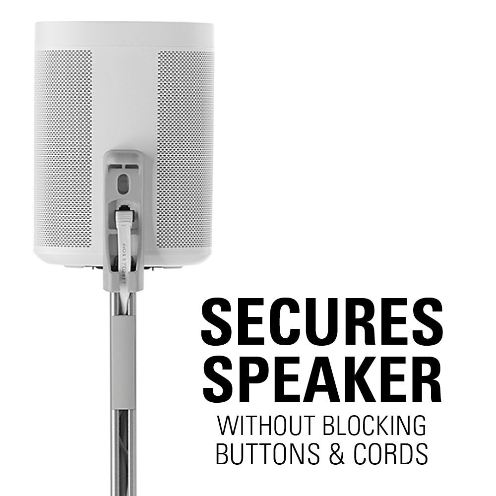 Sanus adjustable height speaker stand for Play:1 offers secure stability and easy positioning.