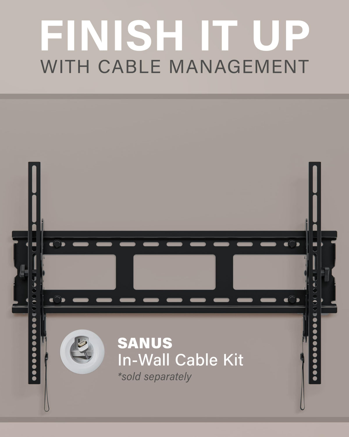 Sanus cable access pull straps showing simple port access benefit