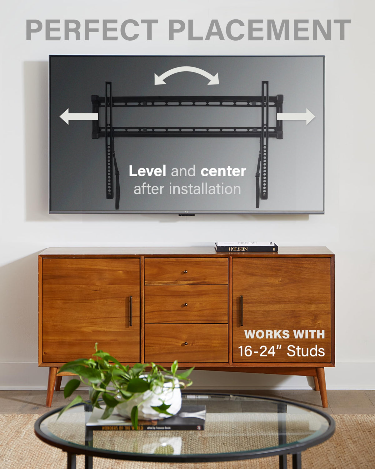 Sanus drilling template included for accurate wall mounting.