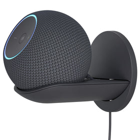 Sanus close-up showing Echo Dot Max cable routing for a clutter-free look
