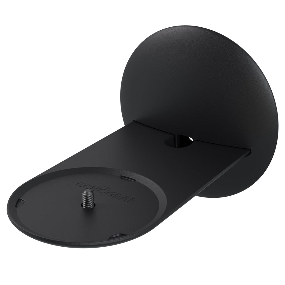 Sanus front view of wall mount holding Echo Studio, saves tabletop space