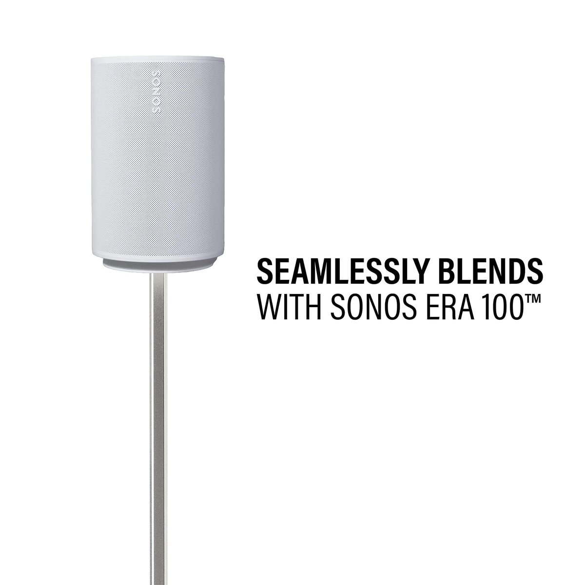 Sanus Era 100 stand features rubber feet for lift and stability on hard floors