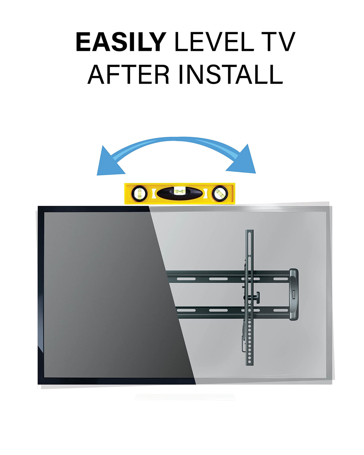Sanus horizontal centering adjustment feature for perfect alignment.