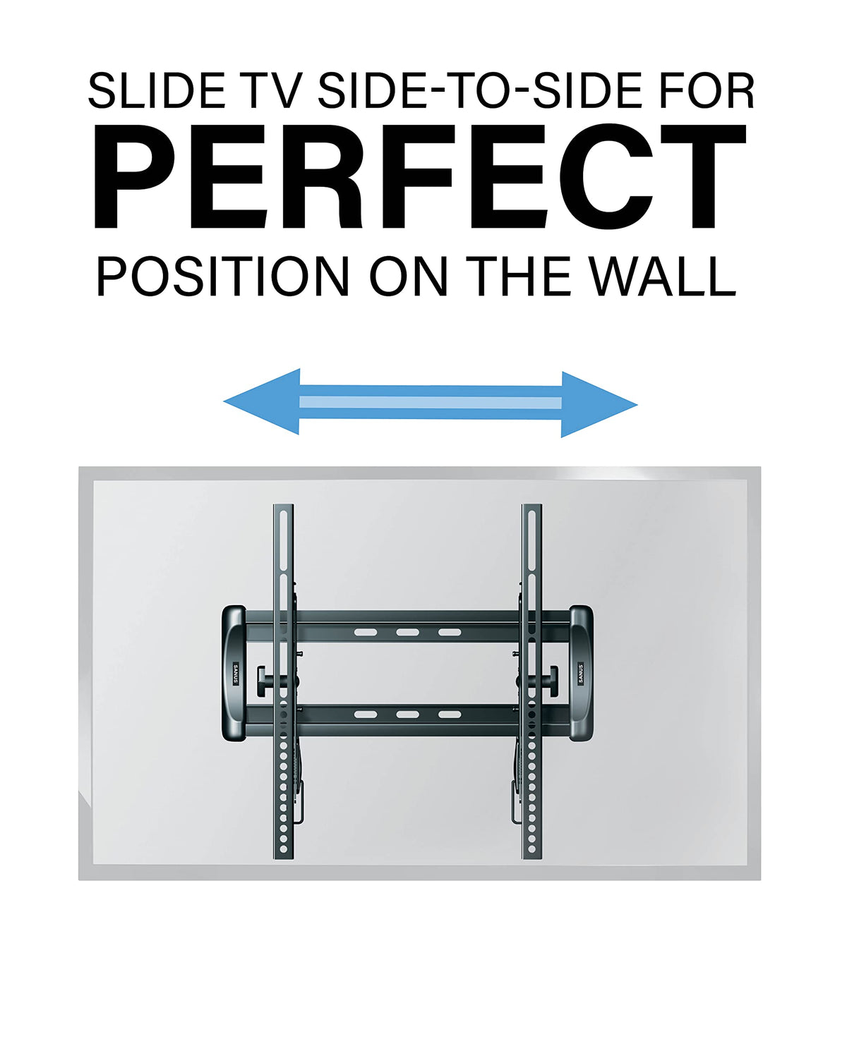 Sanus included hardware and wall template for straightforward install