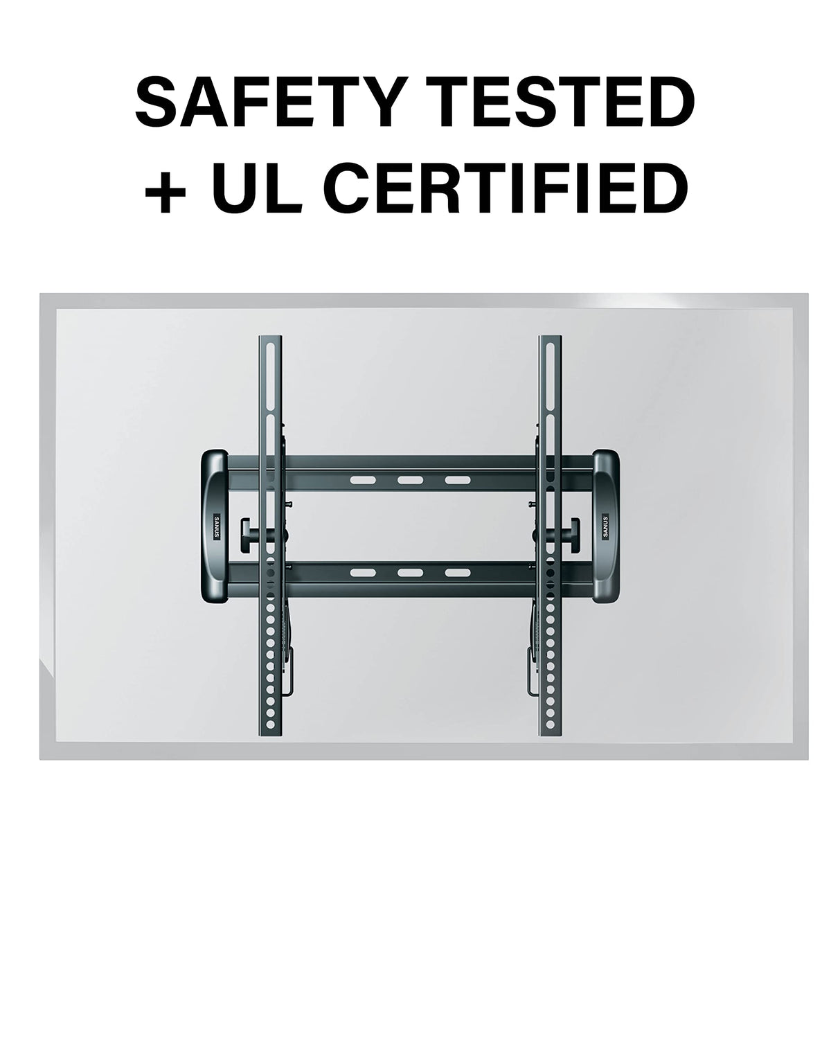 Sanus installation step diagram illustrating three-step mounting process