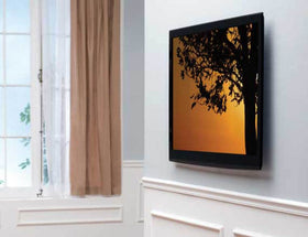 Sanus LL11-B1 post-install height adjustment helps level TV after mounting.