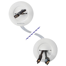Sanus Made for Amazon in-wall kit hero showing a clutter-free entertainment setup