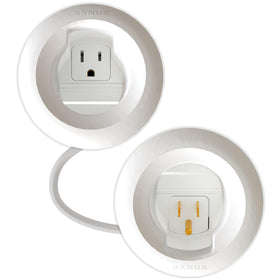 Sanus upper module for the in-wall kit, keeping TV cables tidy and accessible.