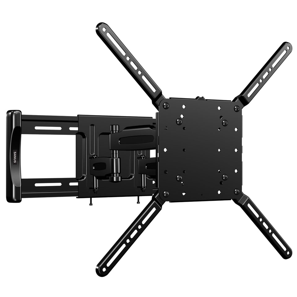 Sanus universal full-motion wall mount tilts and swivels for flexible viewing angles