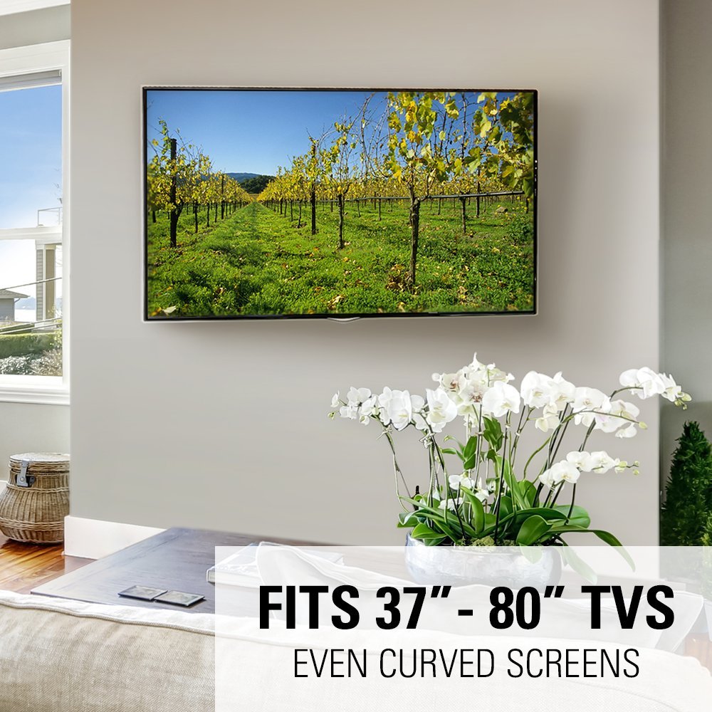 Sanus MLF13-B1 90-degree swivel for versatile room positioning.