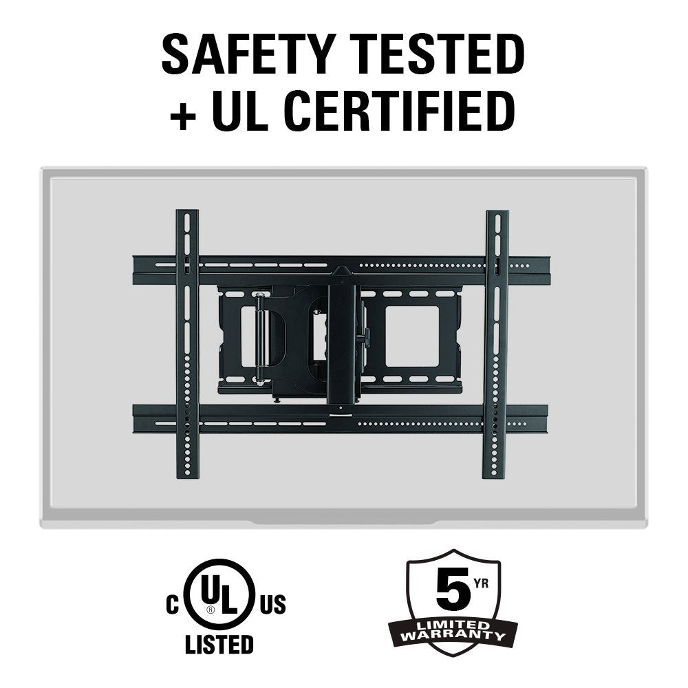 Sanus MLF13-B1 fits 37 to 80-inch TVs securely.