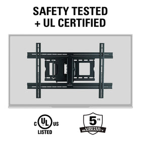 Sanus MLF13-B1 fits 37 to 80-inch TVs securely.