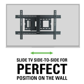 Sanus MLF13-B1 full-motion mount enables flexible viewing angles.