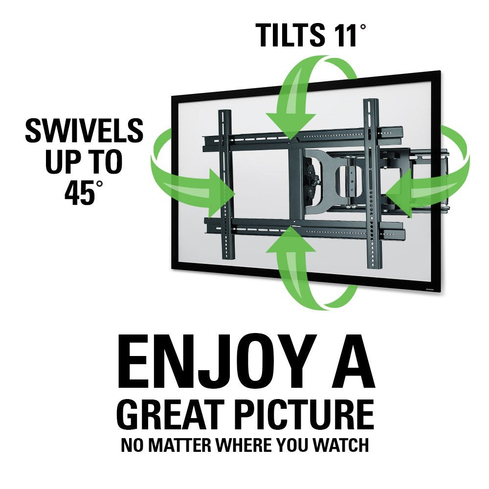Sanus MLF13-B1 tilt of 11 degrees reduces glare with a light touch.