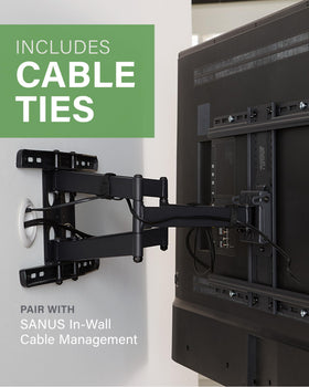 SANUS OLF22 streamlined cable management behind the screen.