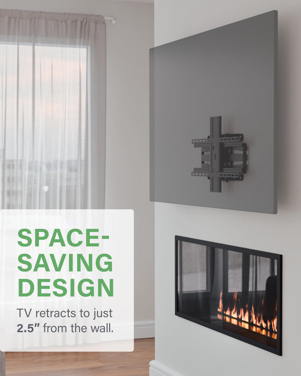 SANUS OLF22 universal design fits popular brands like Samsung, LG, Vizio.