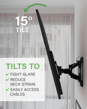 SANUS OLF24 cable routing keeps wires concealed for a clean wall.