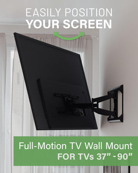 SANUS OLF24 fingertip swivel for easy multi-angle viewing.