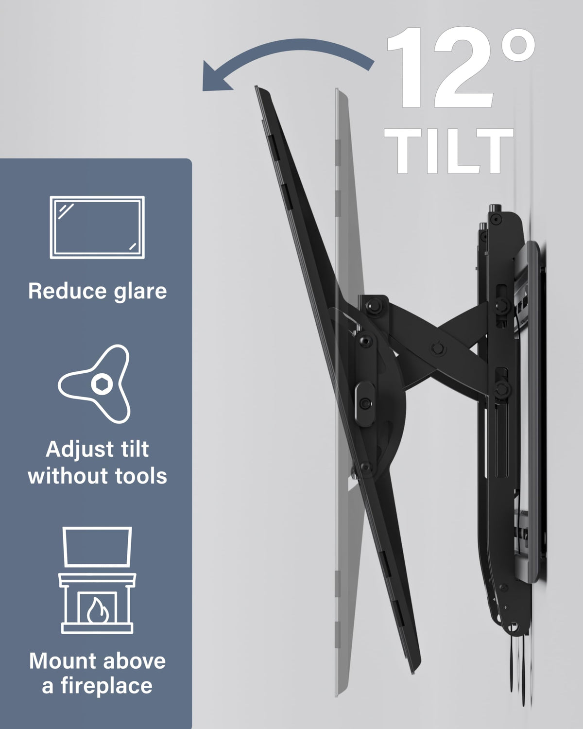 SANUS open wall plate enabling clean cable management behind the TV