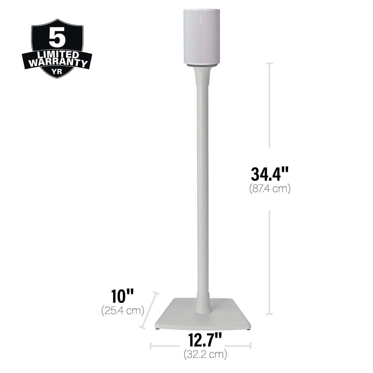 Sanus OSSE12-W2 Era 100 stand rubber feet close-up reduces vibration.