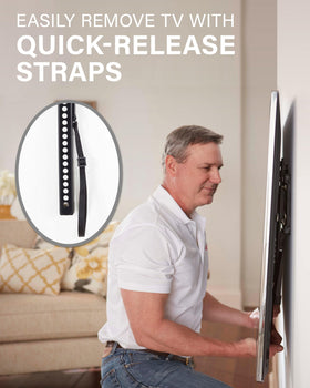 Sanus post-install leveling and centering ensure precise TV alignment.