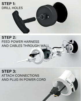 Sanus power modules can be placed up to five feet apart for flexible placement.
