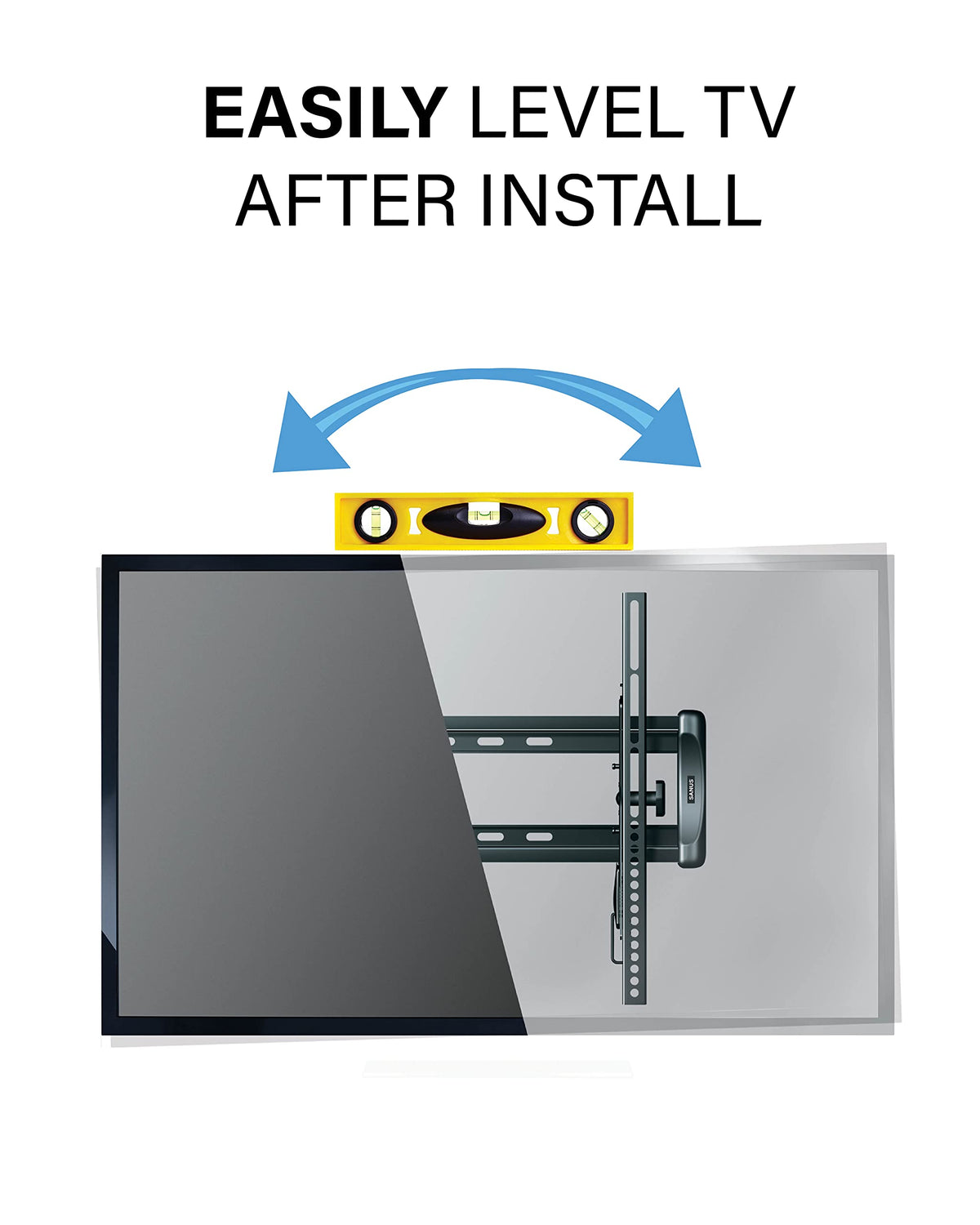 Sanus quick-release open for cable access and simpler maintenance