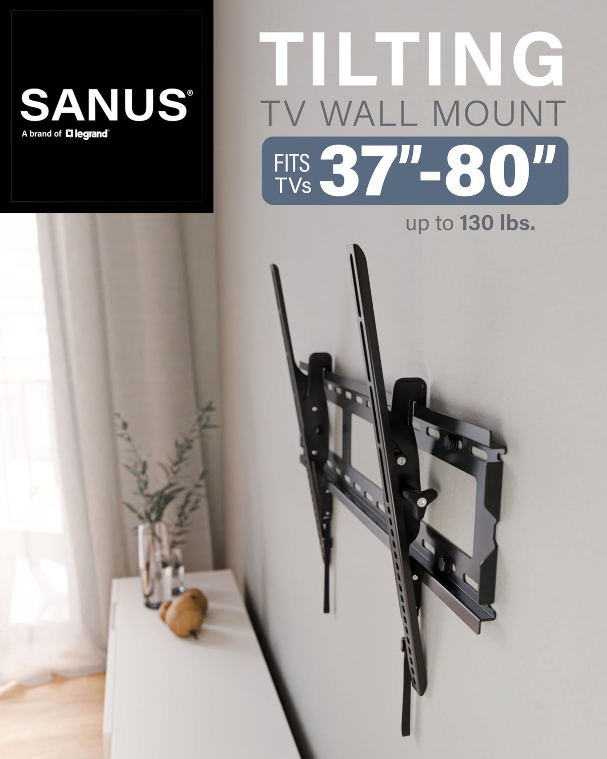 Sanus side profile closeup showing 1.9-inch low-profile advantage