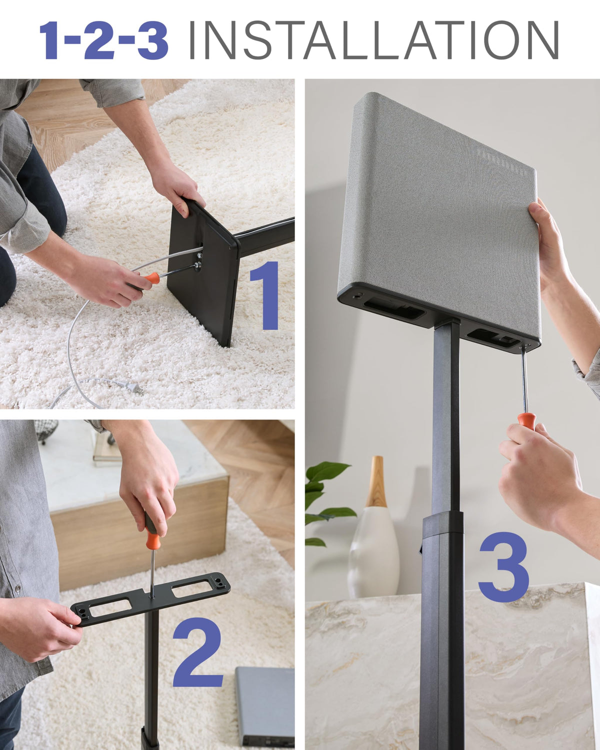 Sanus sleek black aesthetic complements modern home theater setups
