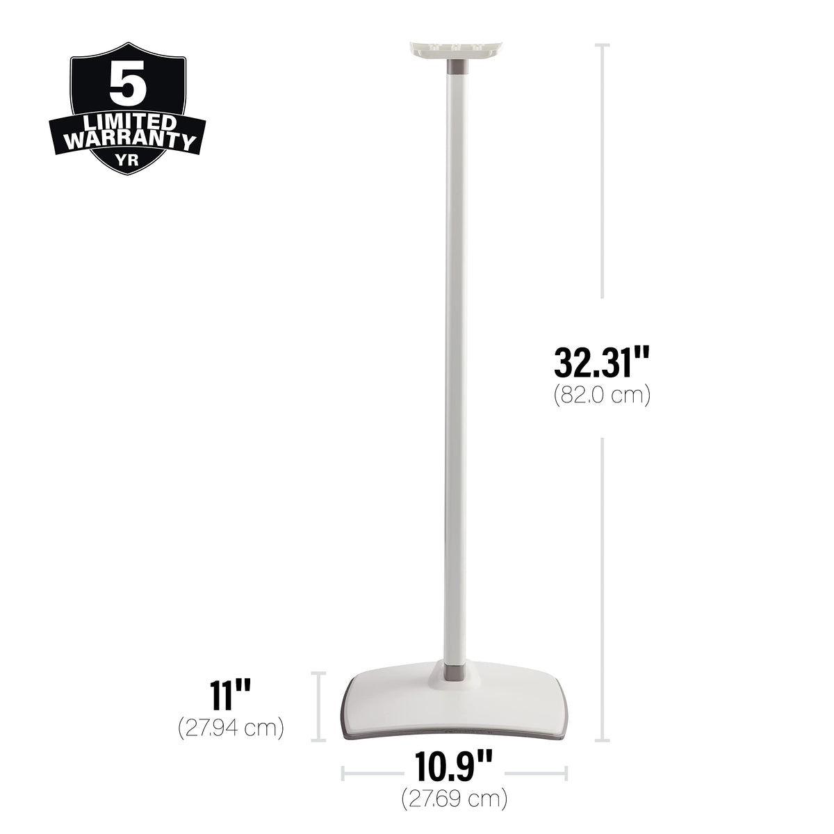 Sanus stand with Sonos Era 300 mounted demonstrating secure attachment