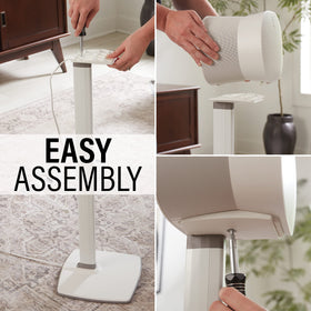 Sanus stand carpet spikes and rubber feet offering floor protection and grip