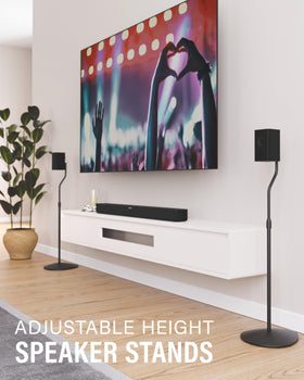 SANUS height adjustment collar detail demonstrating easy 10-inch tuning