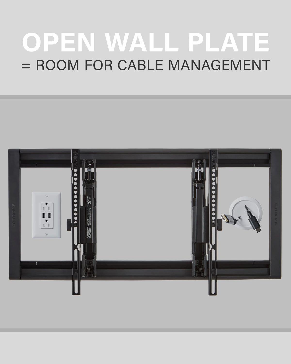 Sanus sturdy steel construction supports long lasting mounting.