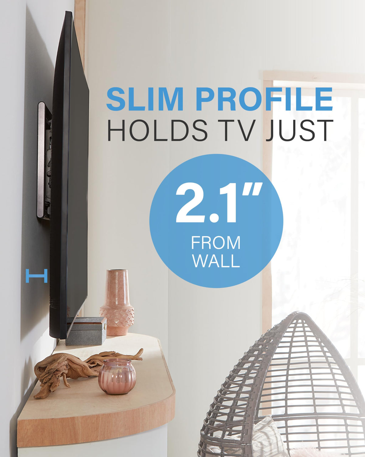 Tilts up to 12 degrees to reduce glare.