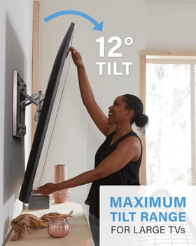 Extends up to 6.8 inches from the wall for flexible viewing.