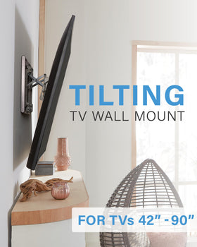 Sanus universal design fits most 42-90 inch flat screens with flexible viewing angles.