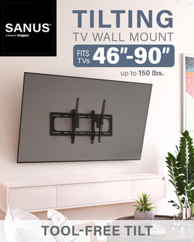 SANUS universal-fit mount for 46–90 inch TVs across major brands